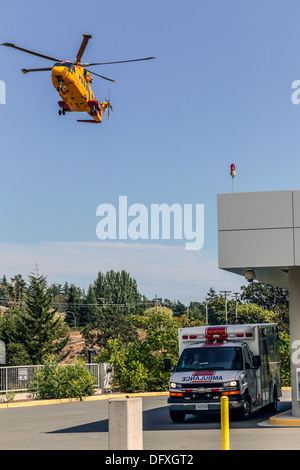 Forze canadesi AgustaWestland cormorano approcci elicottero Victoria General Hospital - Nessuna vendita su Alamy o in qualsiasi altro luogo Foto Stock