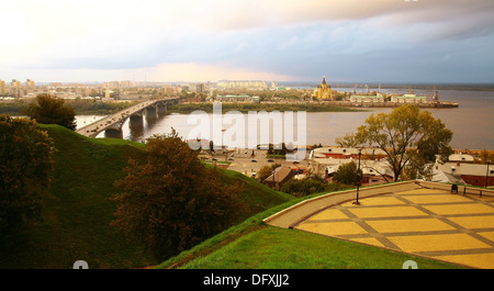 Autunno settembre tramonto a Nizhny Novgorod Russia Foto Stock