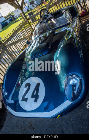 1959 Tojeiro-Jaguar nel paddock al 2013 Goodwood, Sussex, Regno Unito. Foto Stock