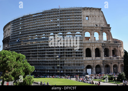 Restauro del Colosseo, Roma, Italia Foto Stock