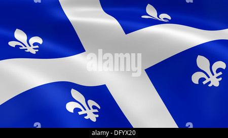 Quebecker bandiera nel vento. Parte di una serie. Foto Stock