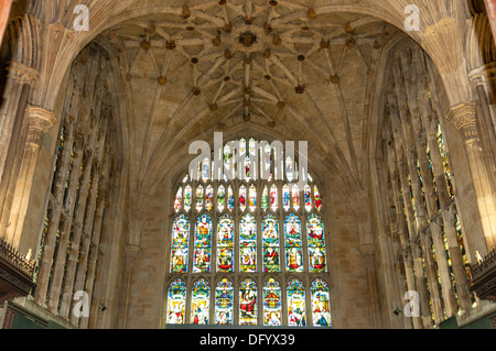 Cappella dedicata alla Vergine Vetrata, Winchester Cathedral e Winchester, Hampshire, Inghilterra Foto Stock