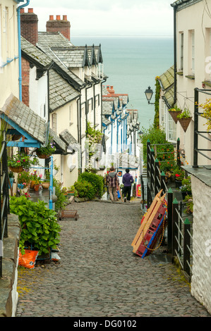 Strada principale di Clovelly, Devon, Inghilterra Foto Stock