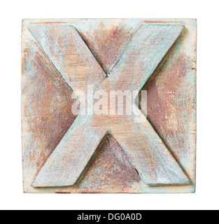 Alfabeto di legno blocco, lettera X Foto Stock