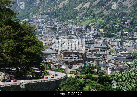Andorra - città capitale Andorra la Vella. Foto Stock