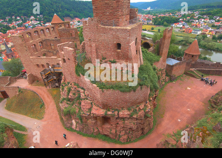 Wertheim, castello di Wertheim, fiume principale, Main-Tauber, Romantische Strasse, la strada romantica, questo Land, Germania. Foto Stock