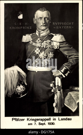 Ak Kronprinz Rupprecht von Bayern, Pfälzer Kriegerappell in Landau 7 settembre 1930; Foto Stock