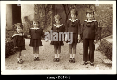 Foto Ak Prinz Heinrich, Irmengard, Hilda, Editha, Gabrielle von Bayern; Foto Stock