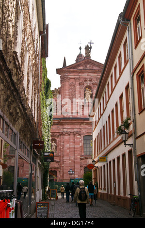 Jesuitenkirche, la Chiesa Gesuita, da Johann Adam Breunig, 1712-59, esterno, Merienstrasse, Heidelberg, Baden-Württemberg, Germania Foto Stock
