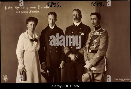 Ak Großadmiral Prinz Heinrich von Preußen mit circuizione Familie, NPG 4965; Foto Stock