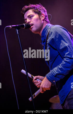 Milano Italia. Il 10 ottobre 2013. Il belga indie rock band BALTHAZAR apertura della mostra di editori a music club Alcatraz © Rodolfo Sassano/Alamy Live News Foto Stock