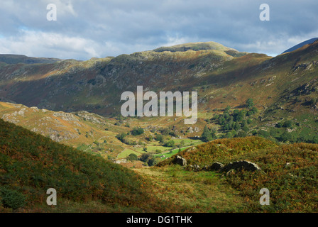 Easedale e Gibson Knott, vicino a Grasmere, Parco Nazionale del Distretto dei Laghi, Cumbria, England Regno Unito Foto Stock