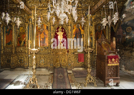 In Europa, in Grecia, Dodecaneso, PATMOS ISOLA, Chora, il monastero di San Giovanni Teologo, la chiesa Foto Stock