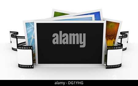 Pila di foto con film Foto Stock