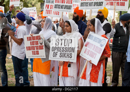 I sikh per la giustizia protesta contro il genocidio in India - Washington DC, Stati Uniti d'America Foto Stock