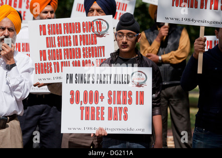 I sikh per la giustizia protesta contro il genocidio in India - Washington DC, Stati Uniti d'America Foto Stock