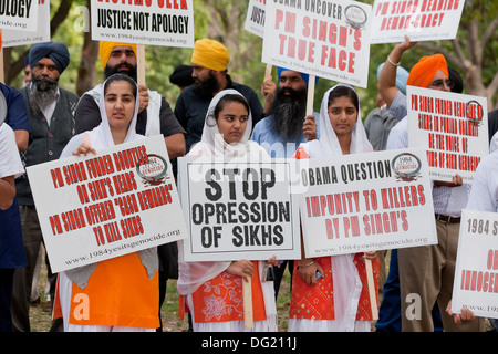 I sikh per la giustizia protesta contro il genocidio in India - Washington DC, Stati Uniti d'America Foto Stock