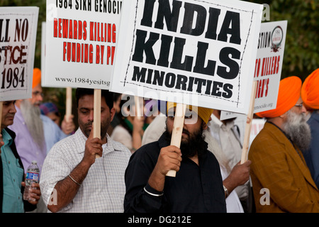 I sikh per la giustizia protesta contro il genocidio in India - Washington DC, Stati Uniti d'America Foto Stock