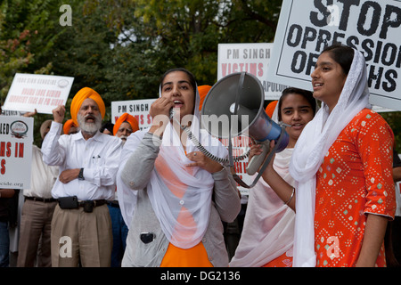 I sikh per la giustizia protesta contro il genocidio in India - Washington DC, Stati Uniti d'America Foto Stock