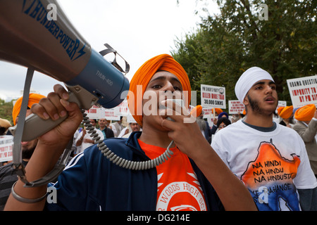 I sikh per la giustizia protesta contro il genocidio in India - Washington DC, Stati Uniti d'America Foto Stock