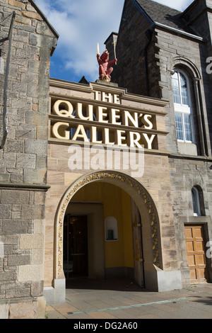 Città di Edimburgo in Scozia. Ingresso dei visitatori al Queen's Galleria, presso il Palazzo di Holyroodhouse. Foto Stock