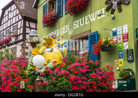 S'Basterger Stuewel village ristorante Imbsheim Alsace Francia Foto Stock