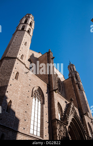 Basilica de Santa Maria del Mar, Fachada Principal, Barcelona, Catalunya Foto Stock