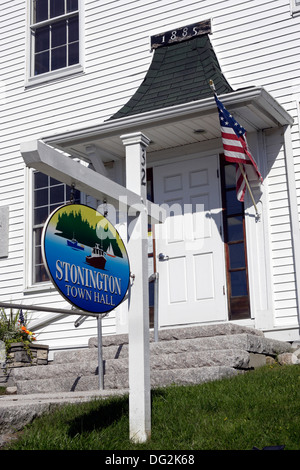 Town Hall Stonington costa del Maine New England USA Foto Stock