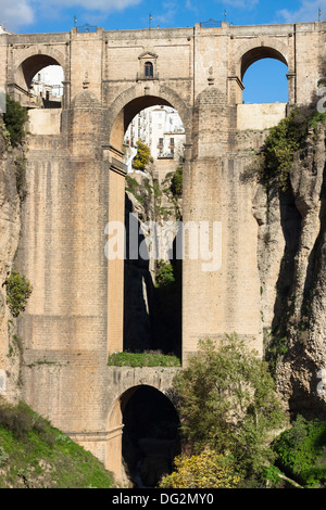 Il Puente Nuevo "Ponte Nuovo" in Ronda, Andalusia, Spagna Foto Stock