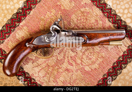 Inglese del xviii secolo flintlock pistola. Foto Stock