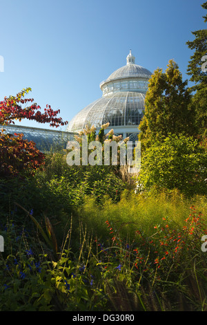 Il Enid A. Haupt Conservatorio sul New York Giardino Botanico nel Bronx Foto Stock