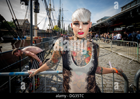 Il nono International London Tattoo Convention Foto Stock