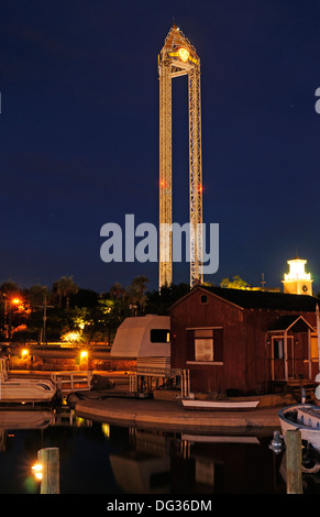 L'attrazione di spicco denominato La rivincita dell'Enigma, Parque Warner, Madrid, Spagna Foto Stock