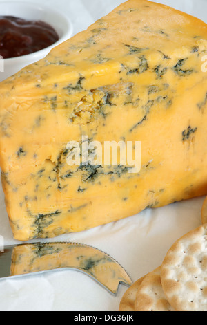 Shropshire Blue una cremosa giallo British formaggio blu Foto Stock