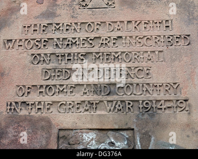 Il Dalkeith park War Memorial Midlothian Foto Stock