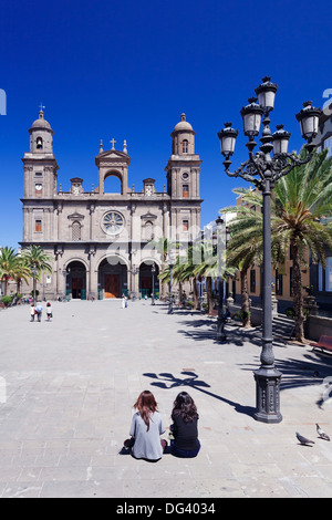 Santa Ana cattedrale, Plaza Santa Ana, Vegueta Città Vecchia, Las Palmas di Gran Canaria Isole Canarie Spagna Foto Stock