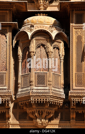 Patwa havelis, rinomata residenza privata in Jaisalmer, Rajasthan, India, Asia Foto Stock