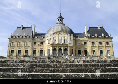 Facciata sud, Vaux-le-Vicomte chateau, Seine et Marne, Francia, Europa Foto Stock