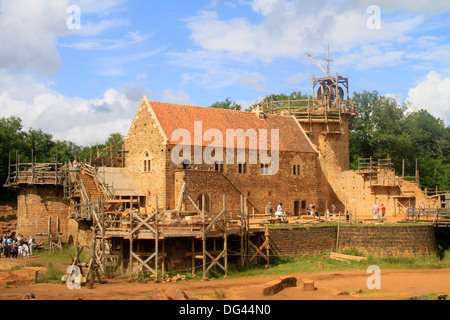 Sito medievale del Castello di Guedelon, Puisaye, Borgogna, in Francia, in Europa Foto Stock