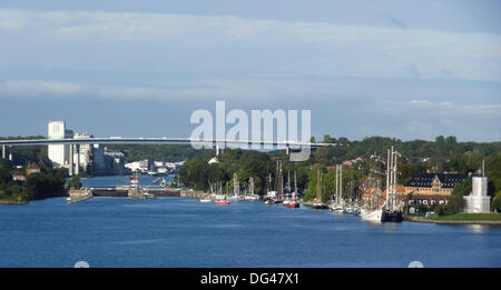 Serrature del canale di Kiel in Kiel-Holtenau Foto Stock