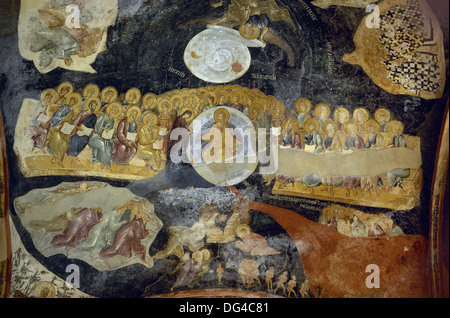 La Turchia. Istanbul. Chiesa del Santissimo Salvatore a Chora. Il Giudizio Finale. Affresco. Foto Stock