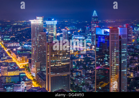 La città di Francoforte, in Germania, il centro finanziario del paese. Foto Stock