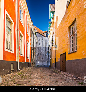 Vicolo sulla collina di Toompea a Tallinn in Estonia. Foto Stock