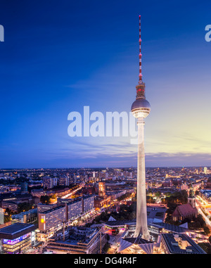 Berlino, Germania vista della torre della TV. Foto Stock