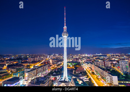 Berlino, Germania vista della torre della TV. Foto Stock