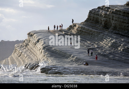 La Scala dei Turchi, vicino a Agrigento, Sicilia, Italia. Foto Stock