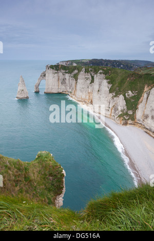 Costa di Etretat, Haute Normandie, Francia Foto Stock