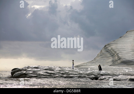 La Scala dei Turchi, vicino a Agrigento, Sicilia, Italia. Foto Stock
