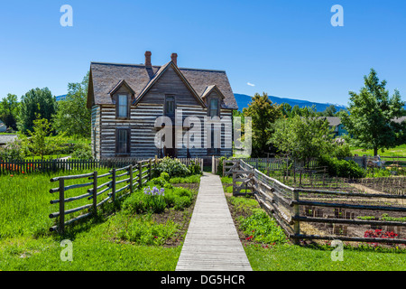 Il 19thC Tinsley House homestead, una storia vivente mostra al Museo delle Rockies, Bozeman, Montana, USA Foto Stock