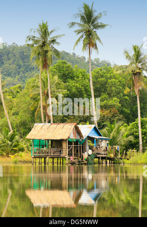 Palafitte, Risma National Park, Cambogia, sud-est asiatico Foto Stock